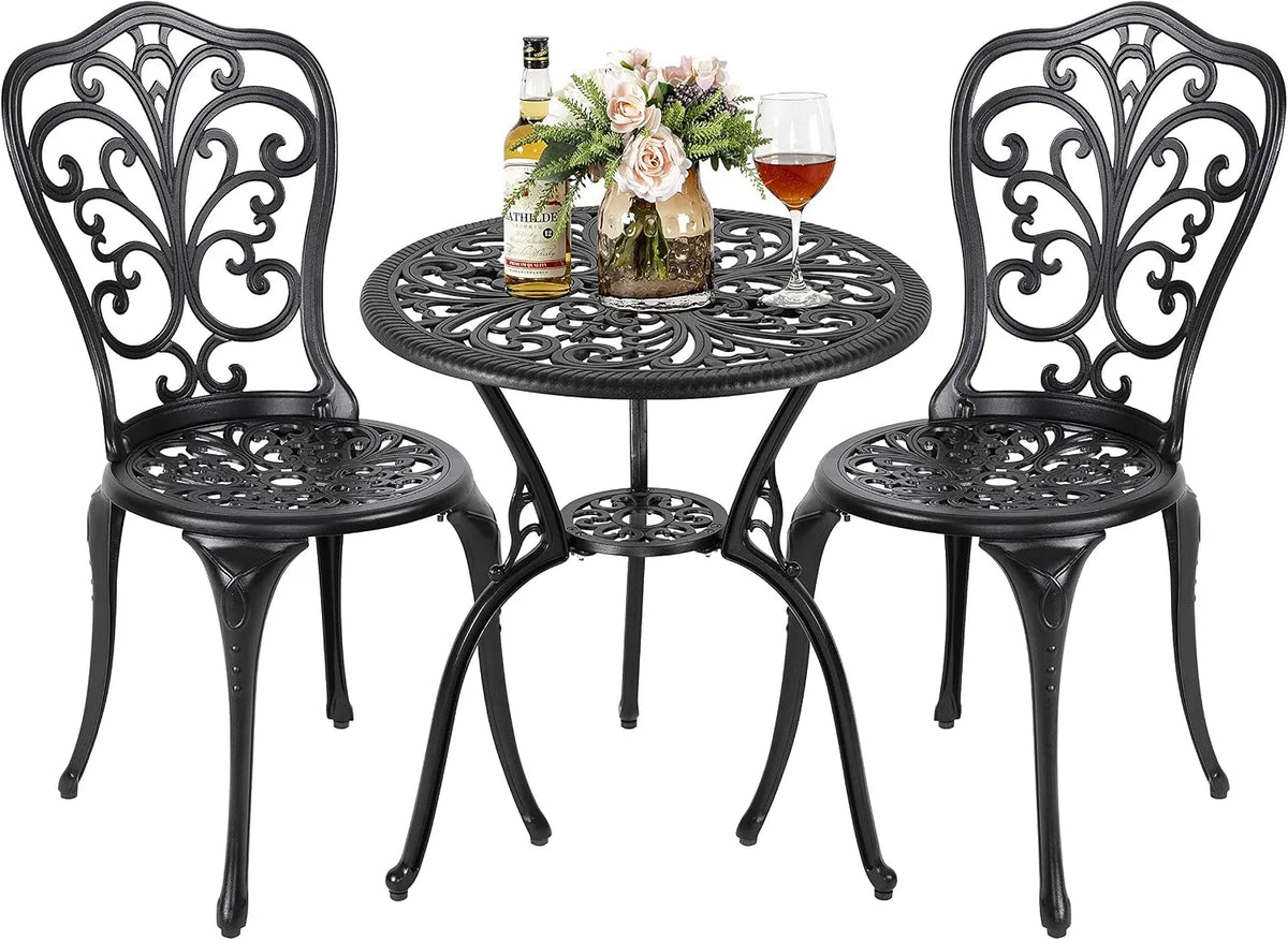 Salon de jardin et ensemble lounge – en aluminium, 60 cm, noir