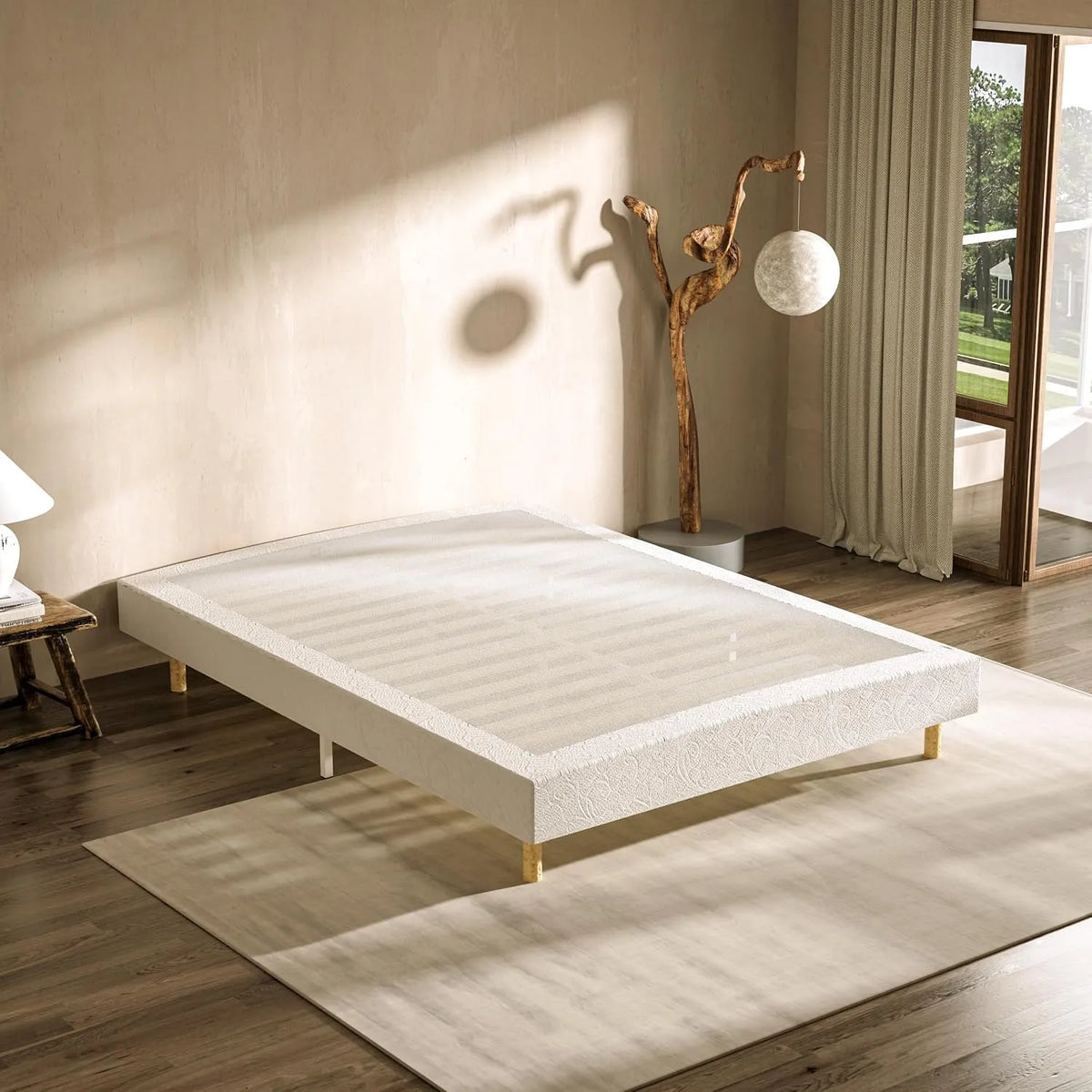 Sommier 140x200 – revêtement en tissu, 140 × 200, 140 × 200, 2 × 14, 29 cm, blanc
