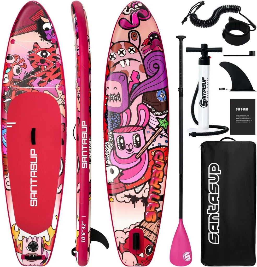 Planche de Paddle Gonflable avec Kit Complet, Surface Antidérapante, Tailles 10'6'/11' pour Adultes et Jeunes, Sac à Dos Inclus