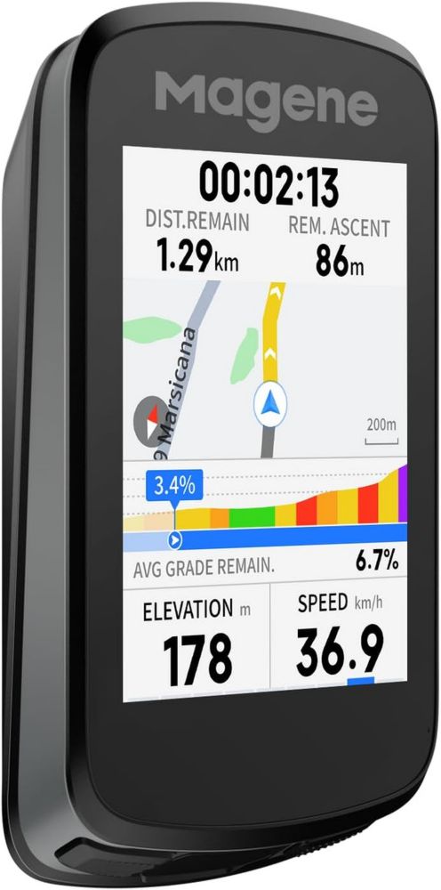 Compteur GPS Vélo Magene C606 V2 avec ClimbPro, Wi-Fi et Bluetooth, Replanification d'Itinéraire, Affichage Personnalisable