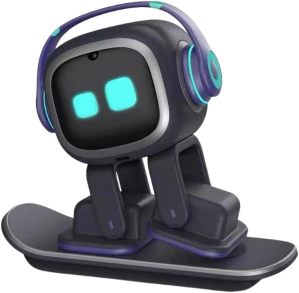 Robot compagnon intelligent avec reconnaissance faciale et interaction vocale, avec chargeur sans fil 5W, pour bureau et maison connectée