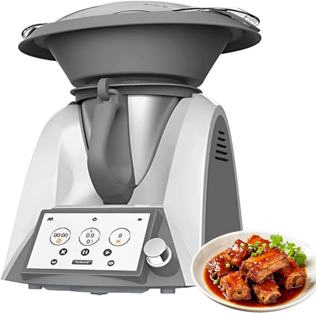 Robot de Cuisine Intelligent avec Balance, Bol de 3 L et Écran Tactile 7'', Recettes en Ligne
