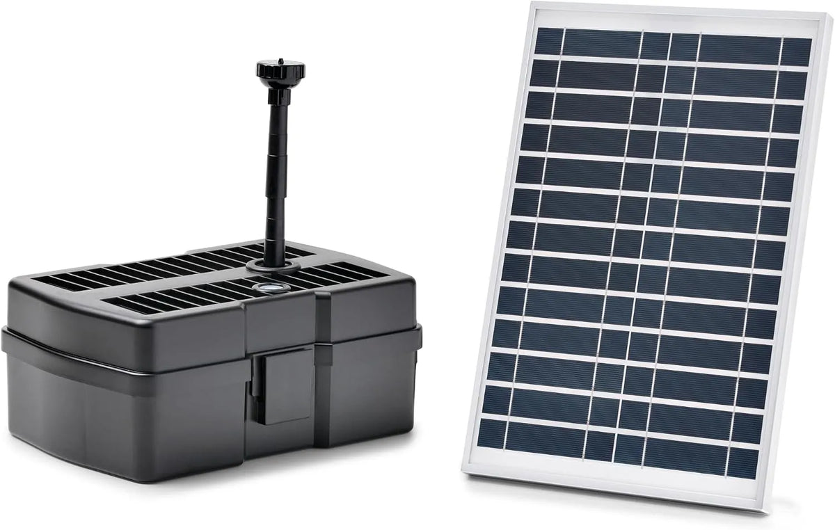 Filtre sous-marin avec solaire pour bassins jusqu'à 1500 litres, sans poissons avec clarificateur UVC inclus, Pontec 95593 PondoRell 1500 UVC Solar