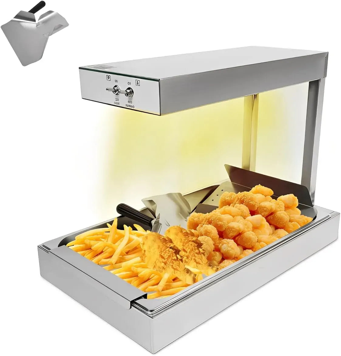 Chauffe-plats de buffet, 56 x 33 x 46,5 cm, 750 W, tactile, acier inoxydable