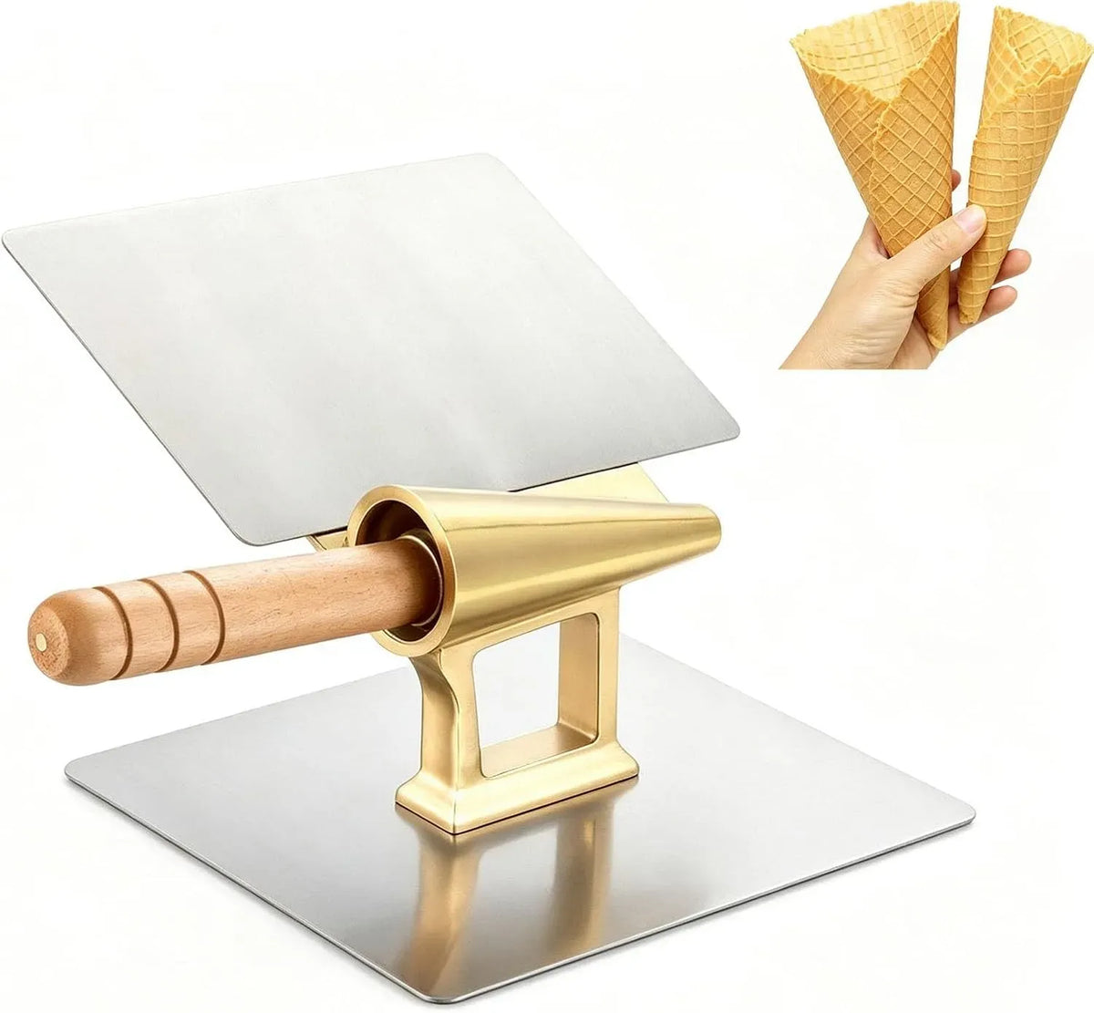 Machine À Cornets, pâtisserie, bois, pour Pizzelle Faite Maison Ou Friandises Fragiles