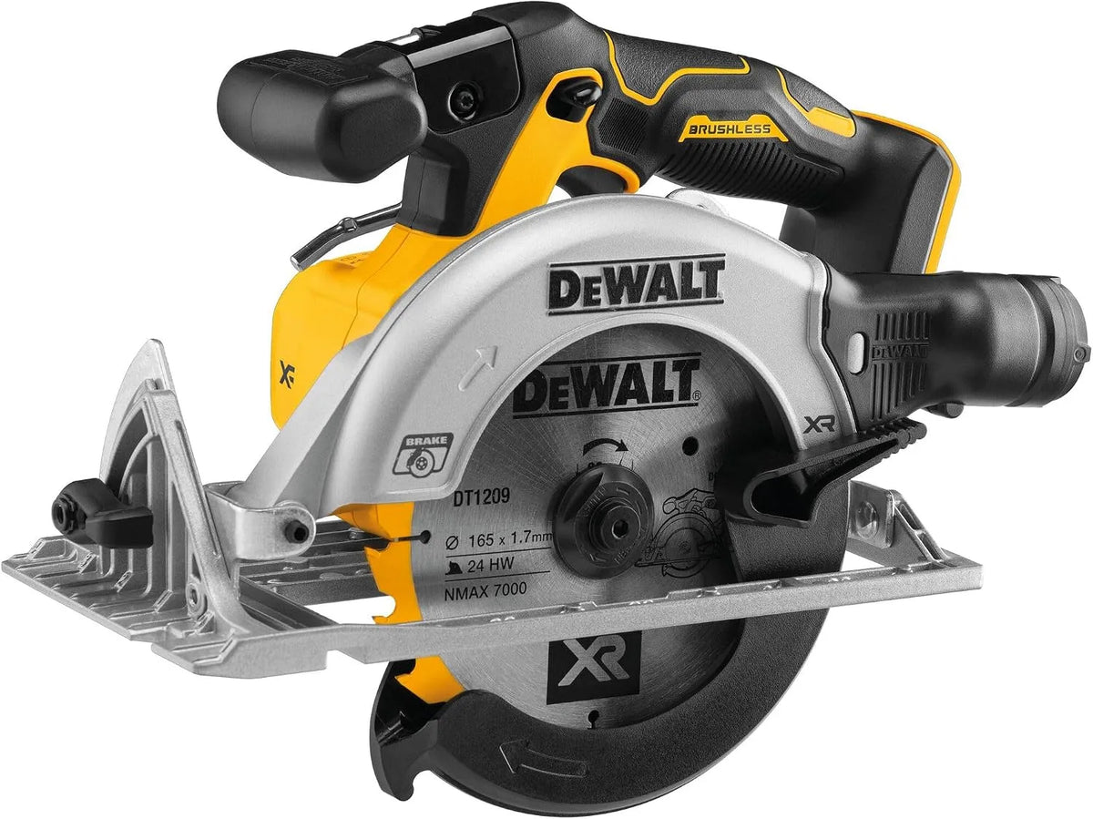 DeWalt DCS565N-XJ Scie circulaire pour des coupes droites rapides dans panneaux et pièces de bois – 165mm, 18V