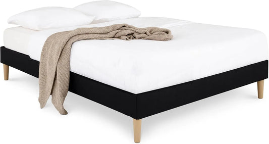 Sommier tapissier Brest 160 x 200 cm Structure en Bois: revêtement en tissu, 160 × 200 cm, noir