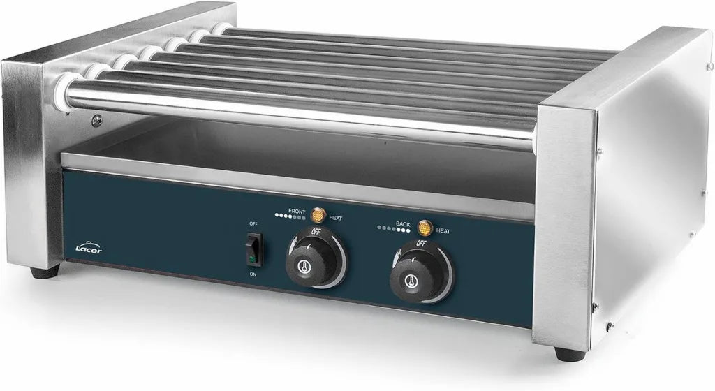 Grill à Saucisses Professionnel en Acier Inoxydable avec 7 Rouleaux Rotatifs