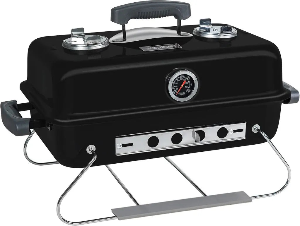 Barbecue à Charbon Portable George Foreman - Qualité Premium, Assemblage Facile, Poignée de Transport