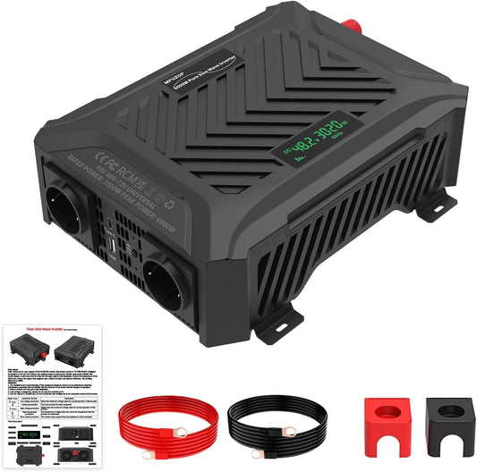 Convertisseur CC-CA et convertisseur de tension, 3000w, 6000w, 48V, 60V, onde sinusoïdale pure, avec USB-C
