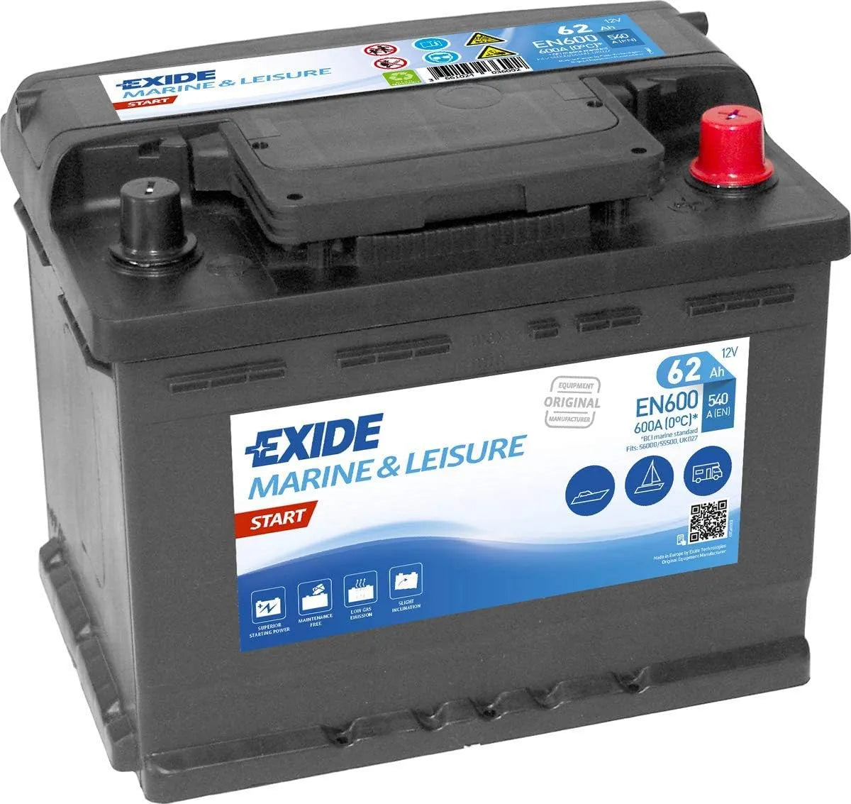 Exide Batterie EXIDE START EN600 12 V 62 AH 540 AMPS EN