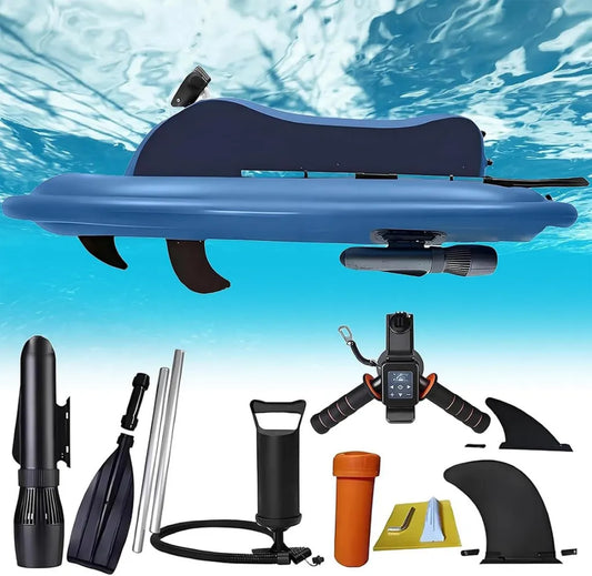 Scooter Maritime Gonflable Électrique avec Moteur Télécommandé et Sac de Rangement