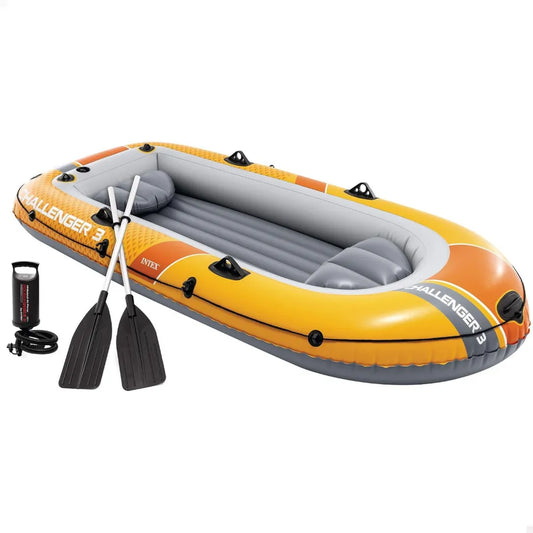 Bateau Gonflable Intex Challenger 3 pour 3 Personnes avec Accessoires
