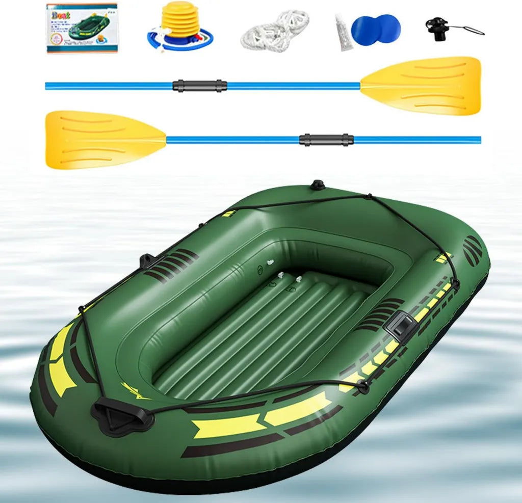 Kayak Gonflable pour Adulte - Canoë de Pêche en PVC 300 kg - Embarcation Portative pour 1-2 Personnes - Sport Nautique avec Pompe à Pied