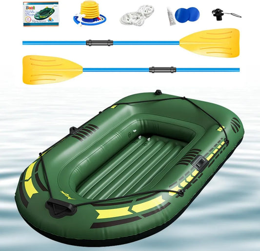 Kayak Gonflable pour Adulte - Canoë de Pêche en PVC 300 kg - Embarcation Portative pour 1-2 Personnes - Sport Nautique avec Pompe à Pied