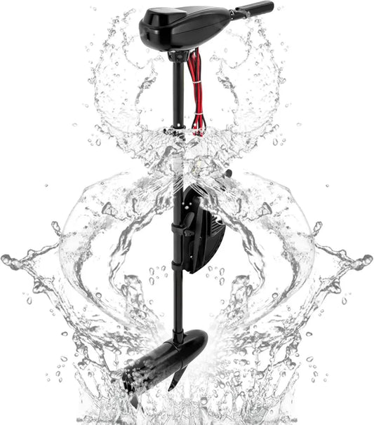 Moteur électrique marin 38,6 kg, 8 vitesses, étanche à l'eau salée, poignée télescopique, idéal pour bateau gonflable et pêche
