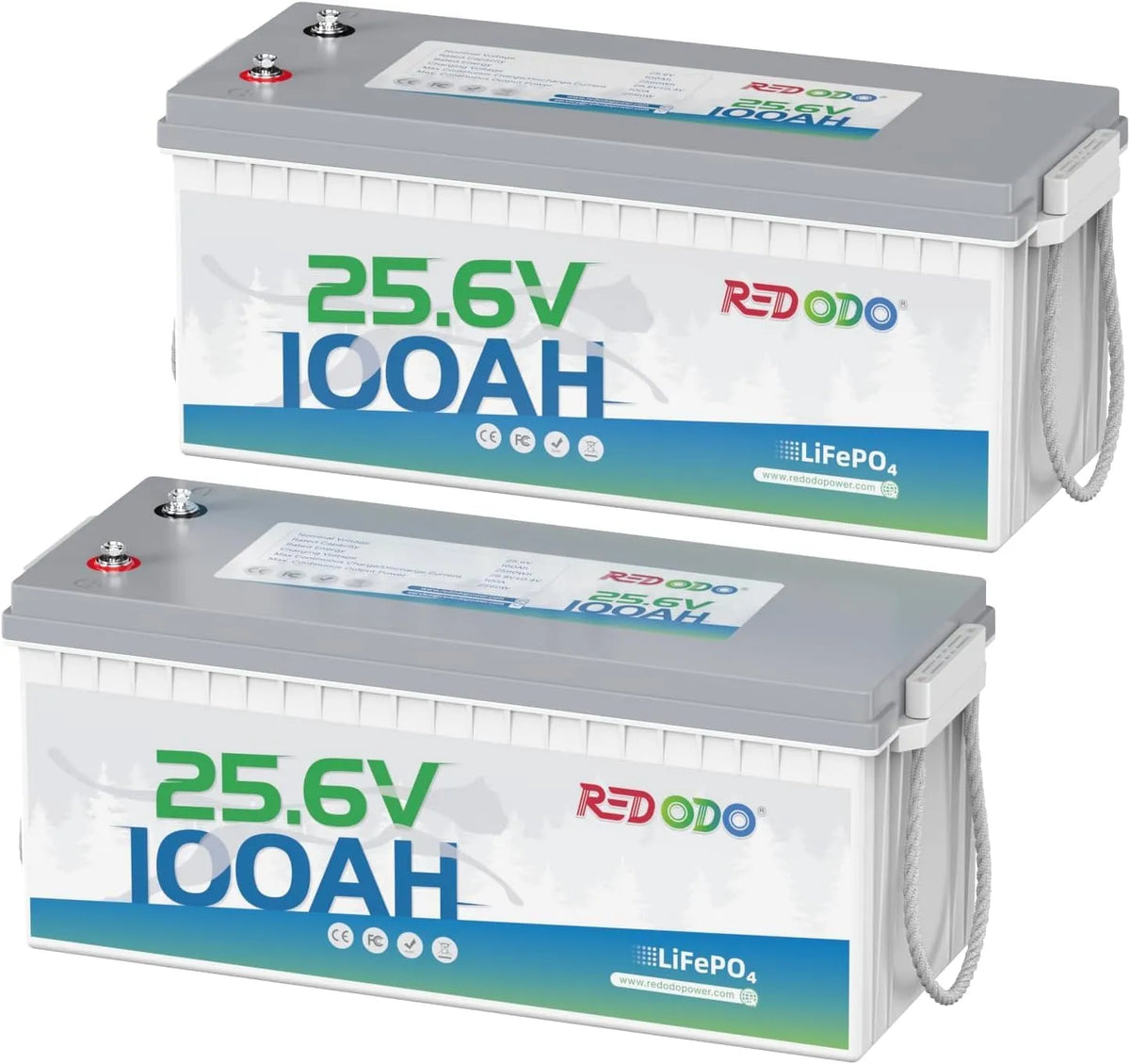 LiFePO4 Batterie lithium LiFePO4 et batterie solaire à décharge profonde, 100Ah, 2560Wh, 24V, alimentation solaire, pour camping et camping-car