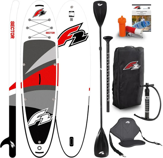 Planche de Paddle Gonflable 2024 F2 avec Kayak Siège et Pagaie 10,5' Rouge