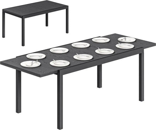 Table de Jardin Extensible en Aluminium pour 8-10 Personnes, Gris Anthracite