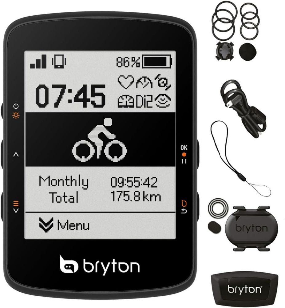 Compteur Vélo GPS Bryton Rider 460D avec Capteur de Cadence et Cardiofréquencemètre