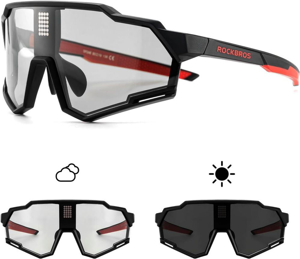 Lunettes de Soleil ROCKBROS Photochromiques et Polarisées pour Cyclisme - TR90 UV400