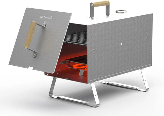Fumoir Électrique Barbecook Otto en Inox - Fumage à Chaud - 26x26x47cm