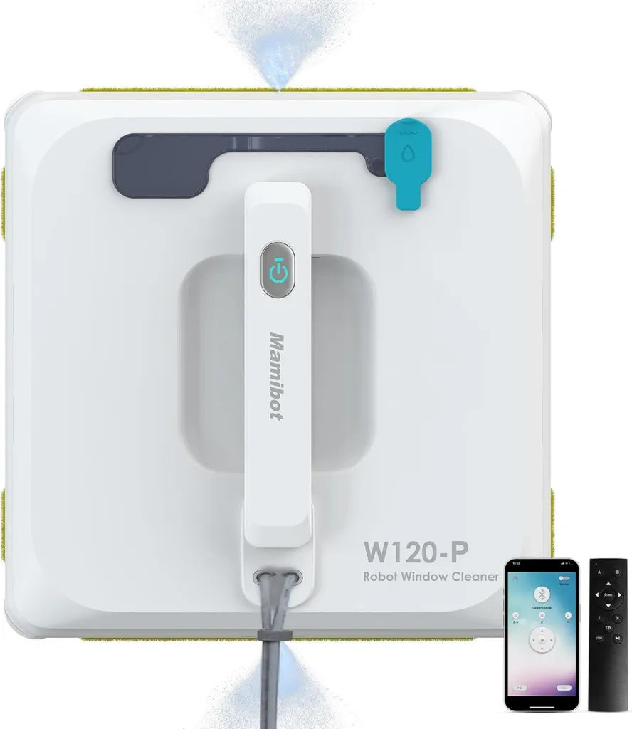 Robot Laveur de Vitres Mamibot W120-P avec Télécommande et 3 Modes de Nettoyage