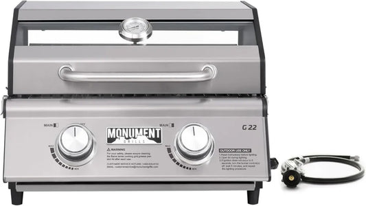 Barbecue à gaz portable Clearview© 2 bruleurs en acier inoxydable avec thermomètre