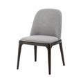 Chaise de salle à manger rembourrée sans accoudoirs 48 x 56 x 82 cm polyester hêtre massif gris clair brun foncé