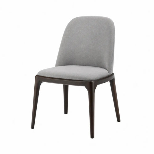 Chaise de salle à manger rembourrée sans accoudoirs 48 x 56 x 82 cm polyester hêtre massif gris clair brun foncé