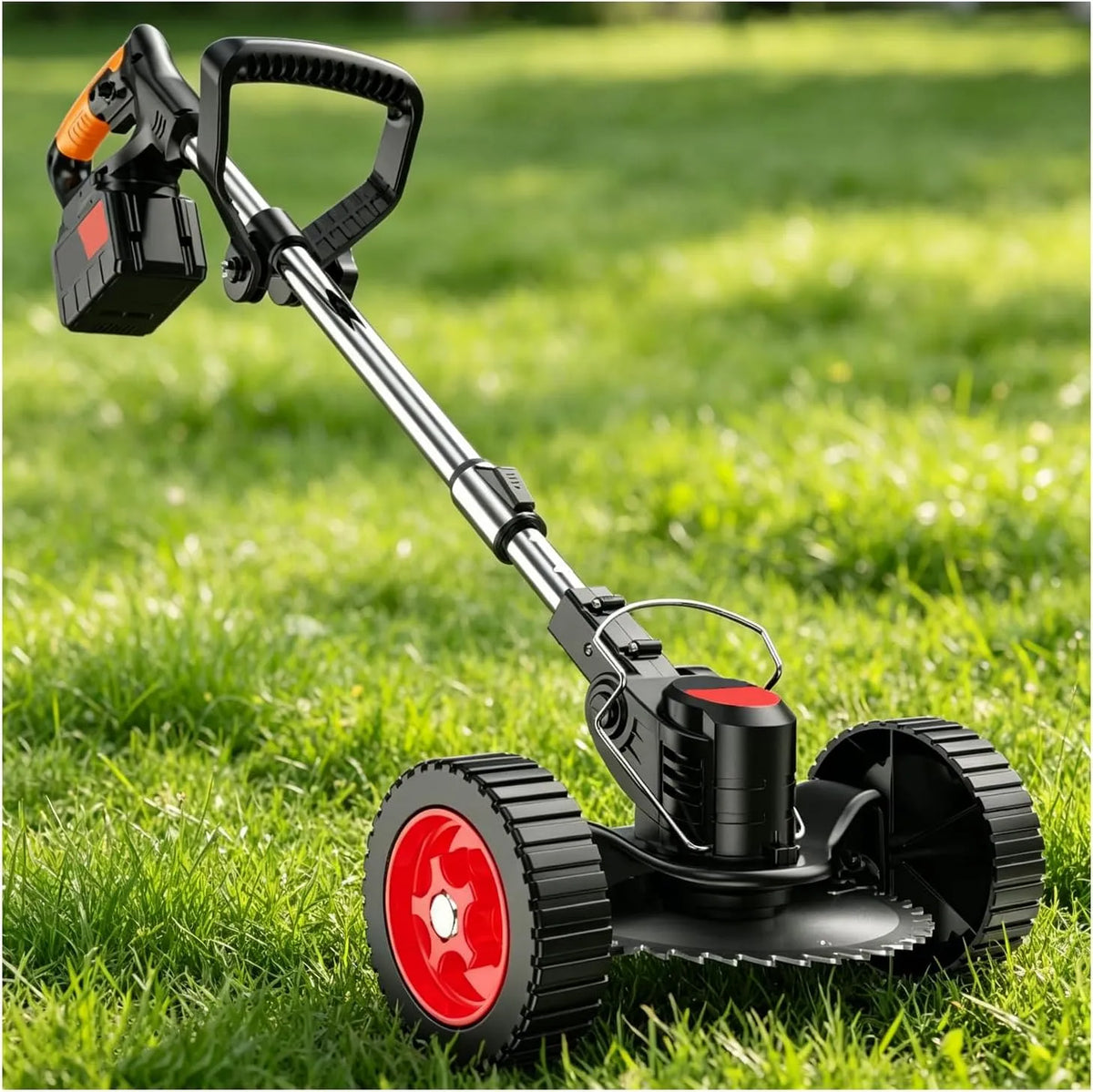 Tondeuse à gazon, sans fil, manche télescopique, réglable, pour l'entretien du jardin