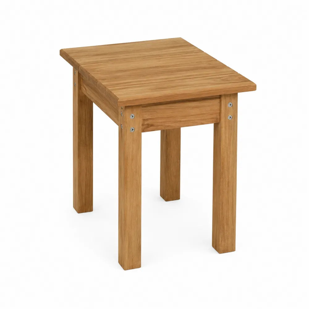 Table d’appoint extérieure carrée 50 x 50 x 50 cm bambou massif brun clair
