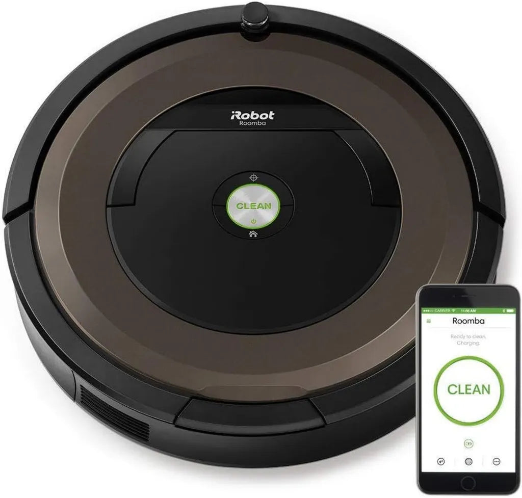 Aspirateur Robot iRobot Roomba 896 – Technologie AeroForce pour Tous Types de Sols, Autonomie 60 min, Noir/Brun, 0,6L