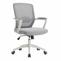 Chaise de bureau à roulettes réglable en hauteur 60 x 60 x 92 à 102 cm maille polyester PP gris blanc noir