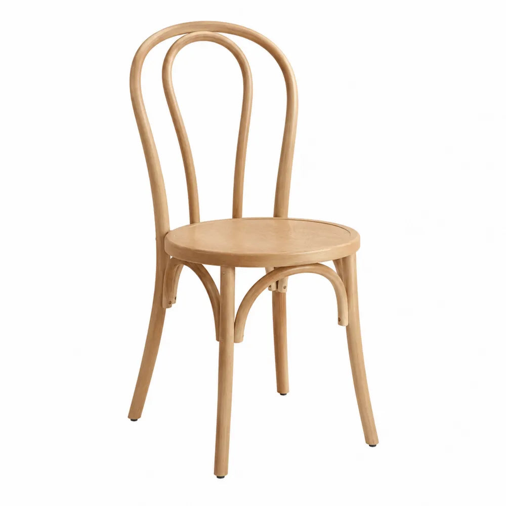 Chaise bistrot de salle à manger 43 x 52 x 88 cm hêtre massif cintré assise ronde hêtre naturel