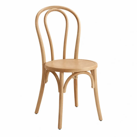 Chaise bistrot de salle à manger 43 x 52 x 88 cm hêtre massif cintré assise ronde hêtre naturel