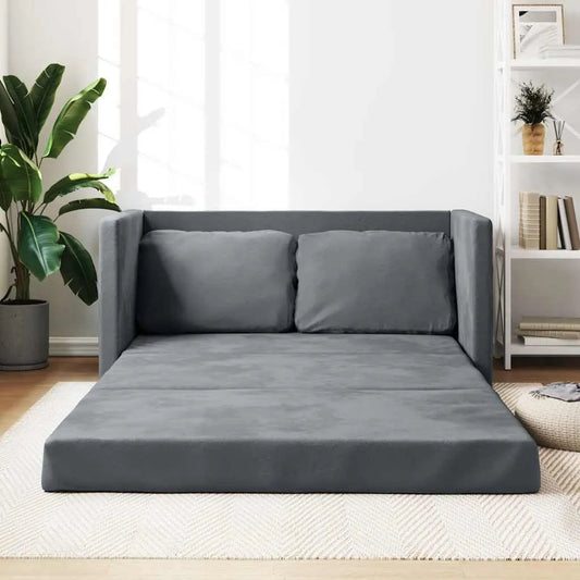 Canapé convertible et canapé-lit: 122 × 204 × 55 cm, 20.05 KG, gris, revêtement en velours