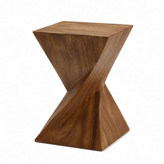 Table d’appoint d’extérieur carrée 45 x 45 x 50 cm acacia massif brun piètement torsadé