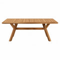 Table de jardin rectangulaire 220 x 100 x 75 cm en acacia massif brun clair plateau à lattes pieds croisés