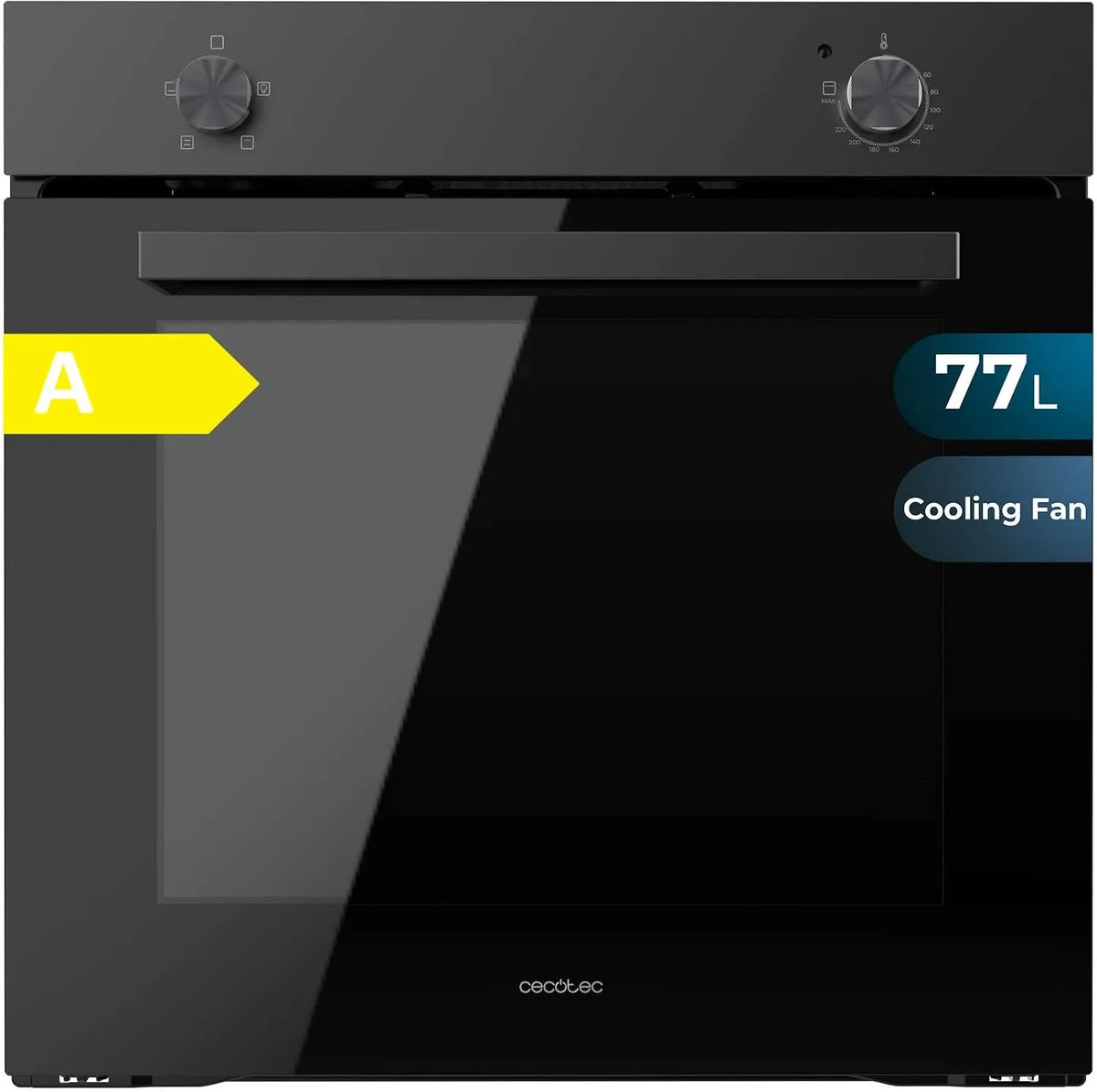 Cecotec Bolero Hexa C126000 Four électrique, 77 L, 2800 W, 4 programmes, acier inoxydable, Steam Base x2, 4 Fonctions, 5 Positions, Mode Convection