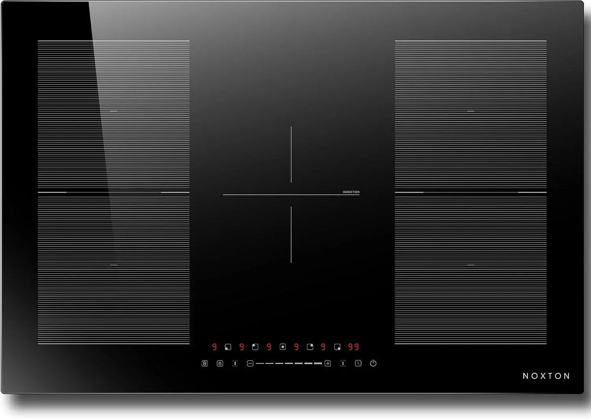Plaque à induction 220-240V, 77 CM, 5 foyers, 7200 W, 240 V, table de cuisson à induction, Boost, encastrable, minuteur, 9 Niveaux de Puissance