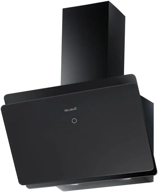 Hotte aspirante m3/h, 60 cm, 455 m3/h, hotte de cuisine, inclinée, silencieux, noir