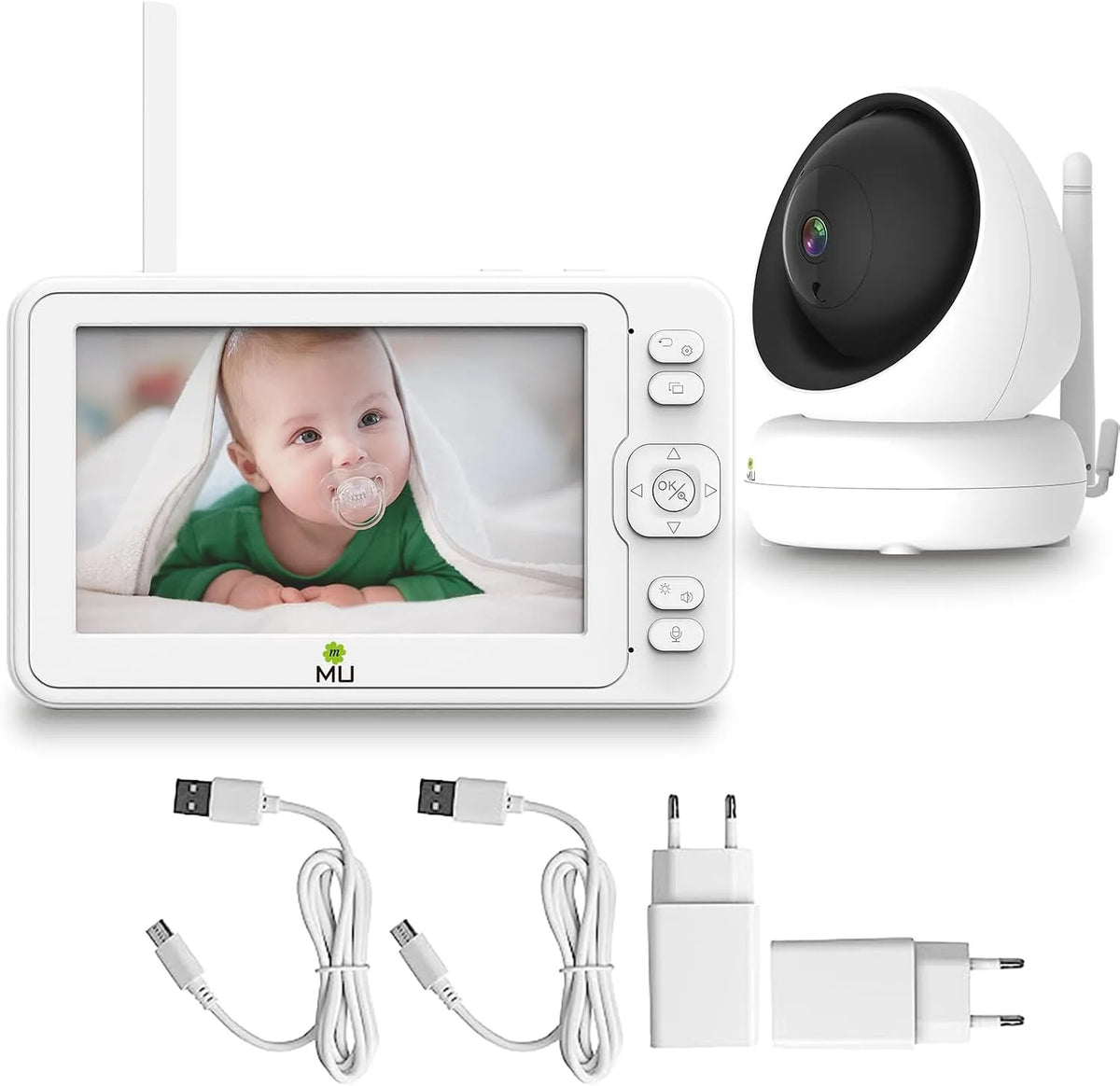 Babyphone, moniteur vidéo pour bébé, écran LCD, 2 zones de température