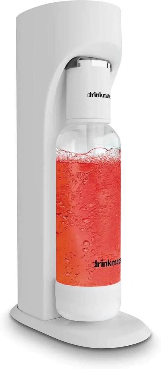 CO2 Machine à gazéifier, bouteille, 1 L, blanc, bois, pour eau et boissons gazeuses