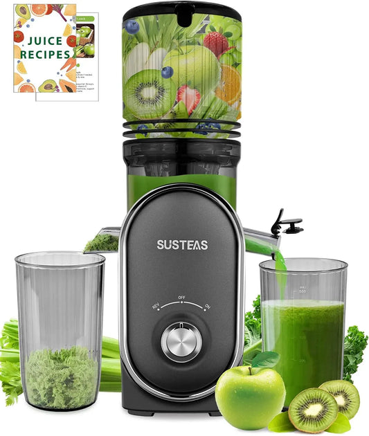 Extracteur de jus, 13,5 cm, 300 W, SUSTEAS, capacité de 1417,5 g, goulotte d'alimentation de 13,5 cm