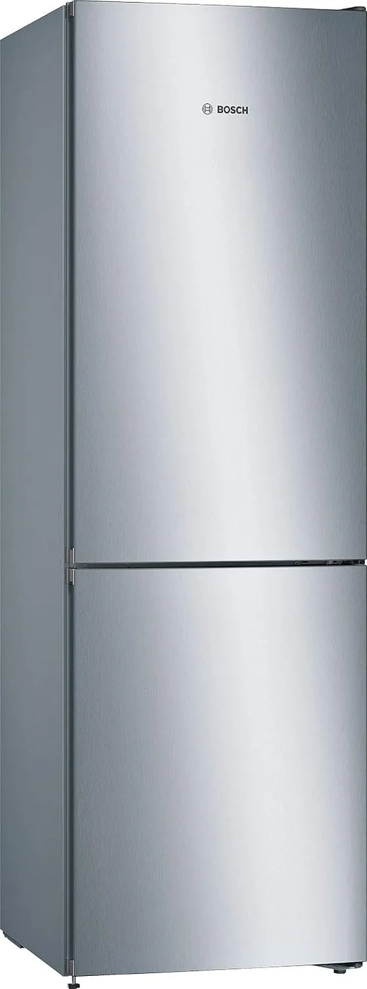 Bosch KGN36VLED Réfrigérateur combiné, 326 L, 186 x 60 cm, No Frost, éclairage LED, acier inoxydable, frigo avec congélateur, VitaFresh, Série 4