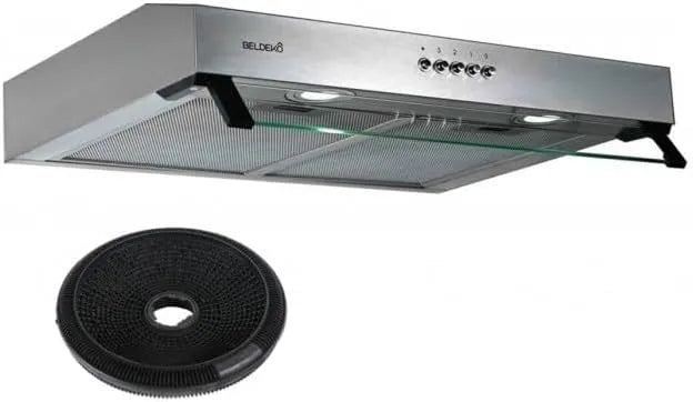 Hotte aspirante m3/h, 60 cm, 100 W, 210 m3/h, hotte de cuisine, acier inoxydable
