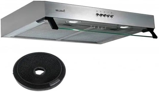 Hotte aspirante m3/h, 60 cm, 100 W, 210 m3/h, hotte de cuisine, acier inoxydable