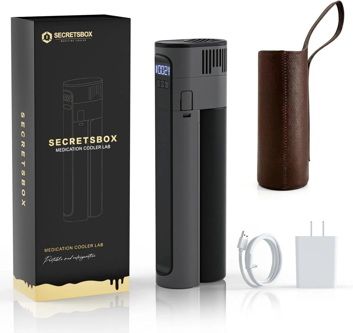 Réfrigérateur médical portable, 2 à 25 °C, 3 niveaux, transport d'insuline et de médicaments, 1 stylo Mini frigo pour médicament, température réglable