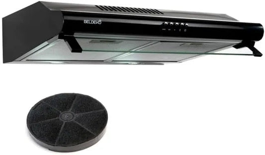 Hotte aspirante m3/h, 60 cm, 210 m3/h, hotte de cuisine, noir, 100 Watts, BELDEKO